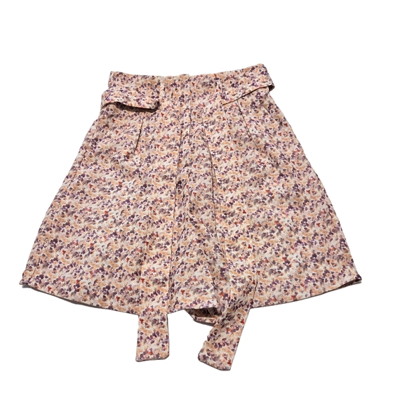 Zara Pink and White High Waist Bubble Shorts Tie Front (New) - Picture 2 of 12